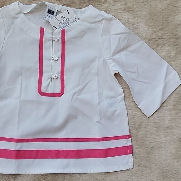 JANIE AND JACK WHITE WITH PINK SWIM COVER-UP TUNIC, NEW! - Picture 3 of 8